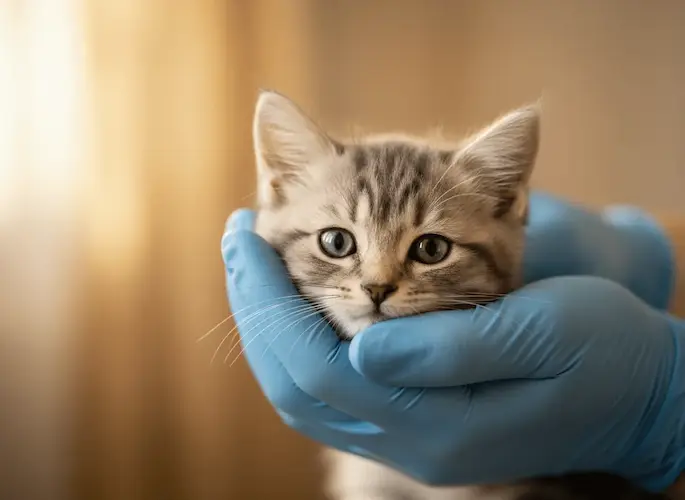 Luna the rescued cat at the shelter