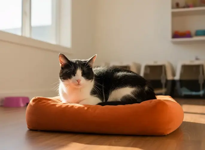 Oliver the rescued cat at the shelter