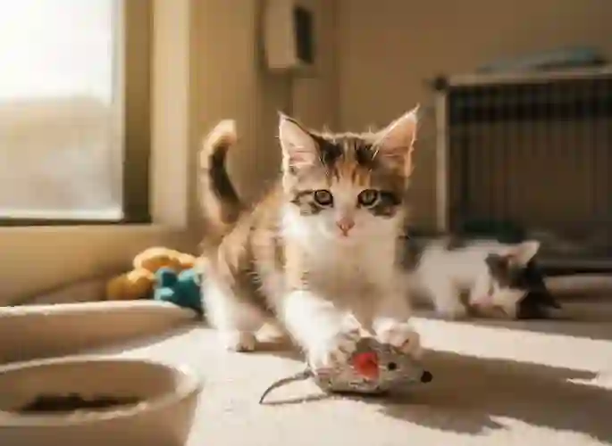 Mimi the rescued kitten at the shelter